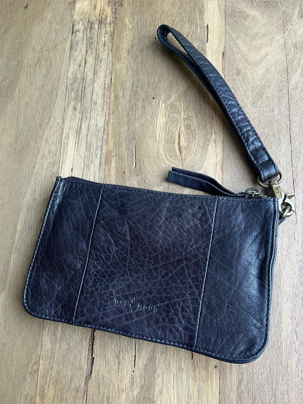 DAY & Mood  Anthropologie Anni Clutch Leather Wristlet Black